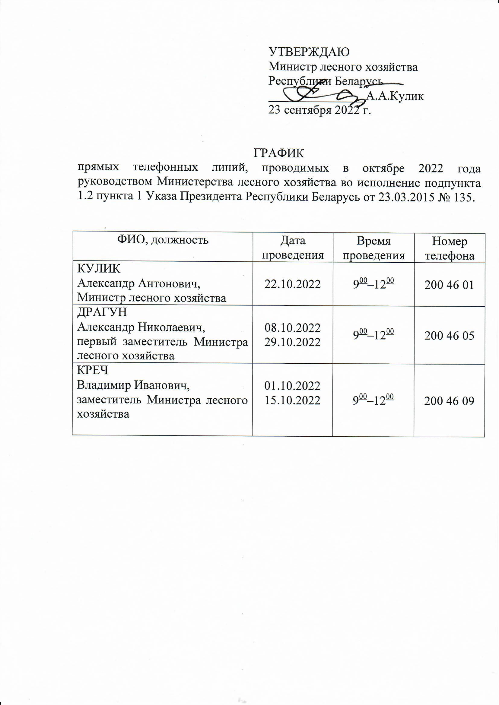 график октябрь